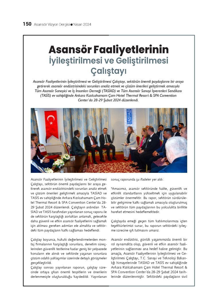 Asansör Vizyon Dergisini Nisan 2024