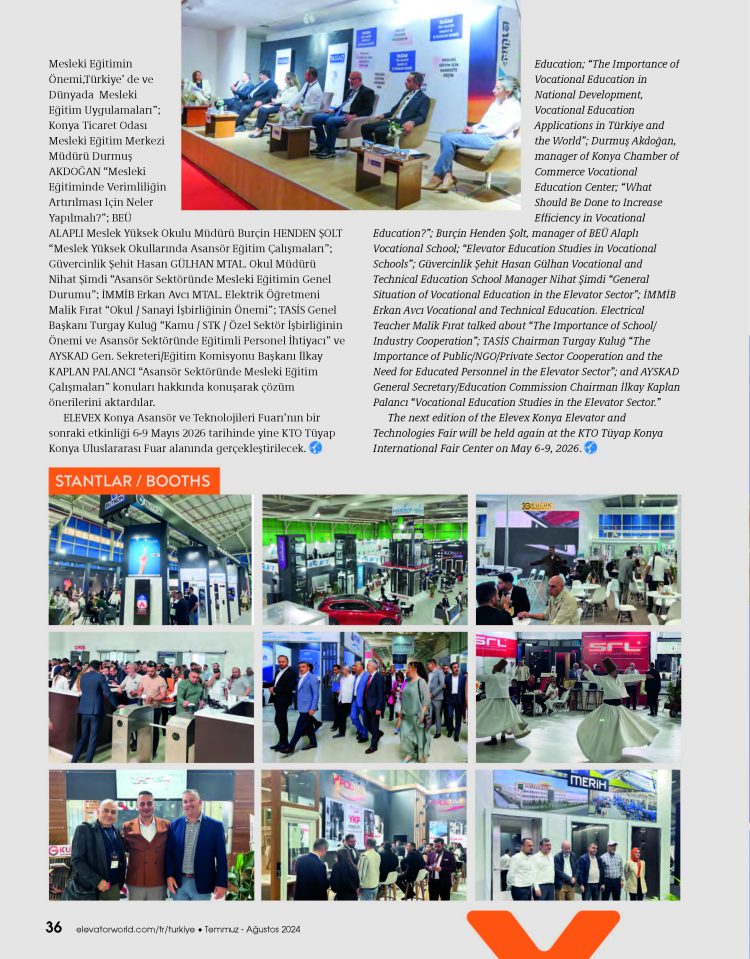 Elevex 2024 Asansör ve Teknolojileri Fuarı – Elevator World Temmuz Sayısı