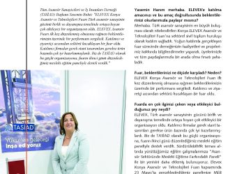 Türk asansör sanayisinin BİRLİK ve DAYANIŞMA temelinde oluşturduğu gücün adı: ELEVEX – Asansör Vizyon Dergisi Haziran Sayısı