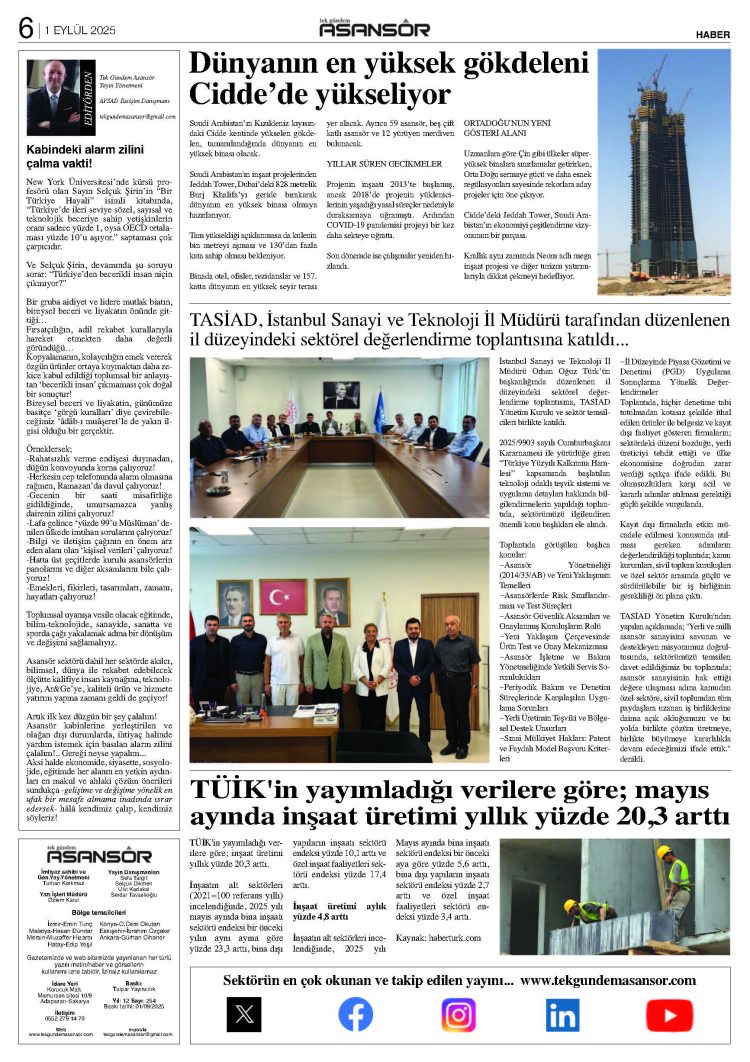 Tek Gündem Asansör 254. Sayı