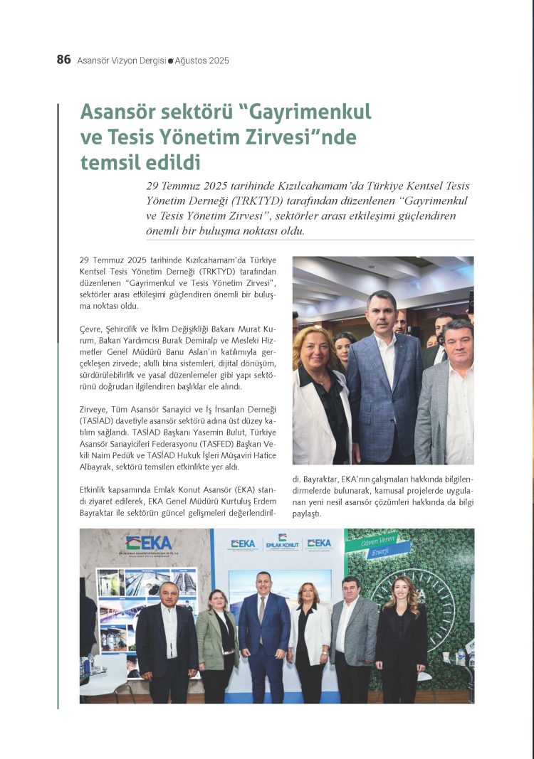 Asansör Vizyon Dergisi – Ağustos Sayısı